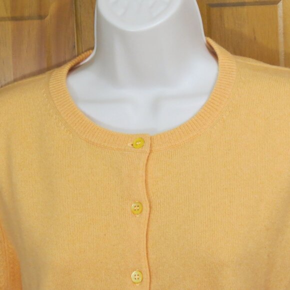 Pure Collection 100% Cashmere Cardigan Sweater Apricot Color Size 12 Flaw - Picture 2 of 12